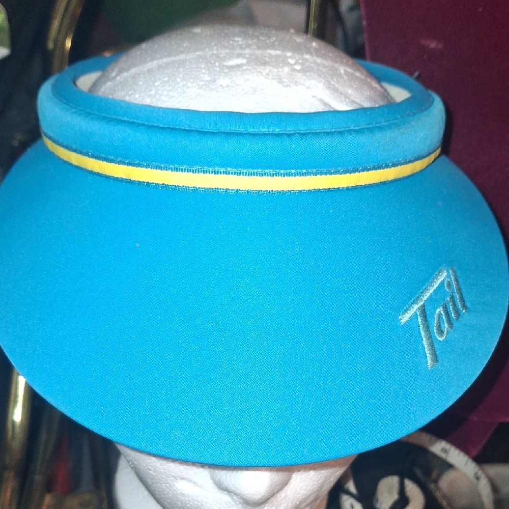 Tail Blue Sun Visor with Yellow Stripe